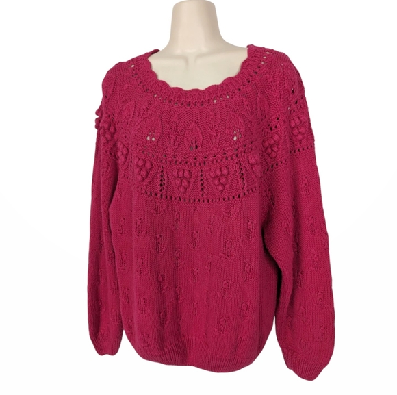 VINTAGE Cape Isle Knitters OOAK Hand Knit Sweater Sz L